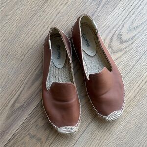 Soludos Tan Leather Women’s Espadrilles sz 8